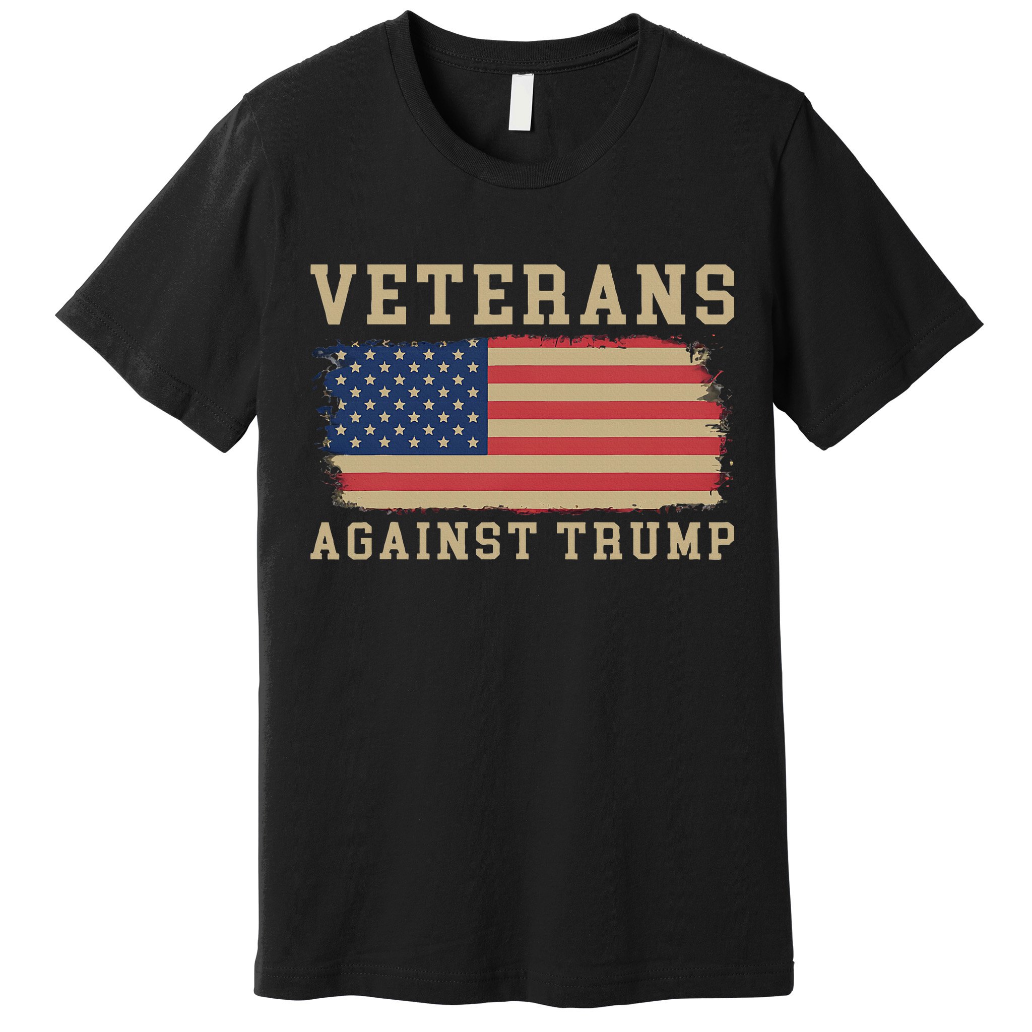 Veterans Against Trump Vintage Usa American Flag Military Premium T-Shirt