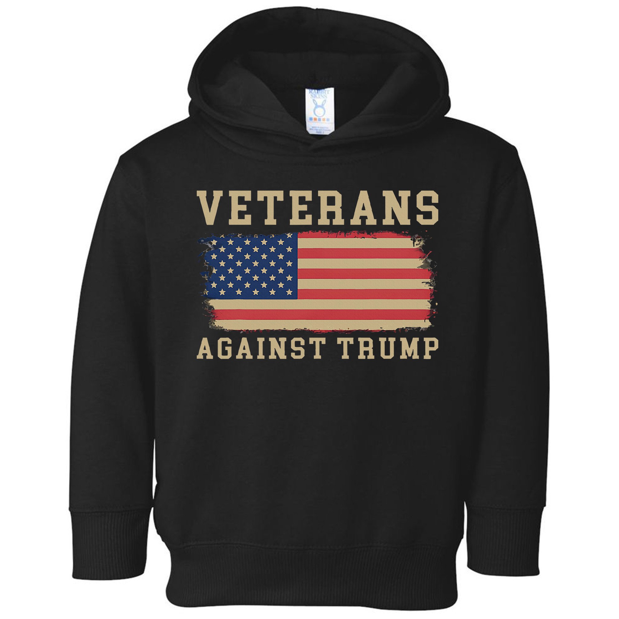 Veterans Against Trump Vintage Usa American Flag Military Toddler Hoodie