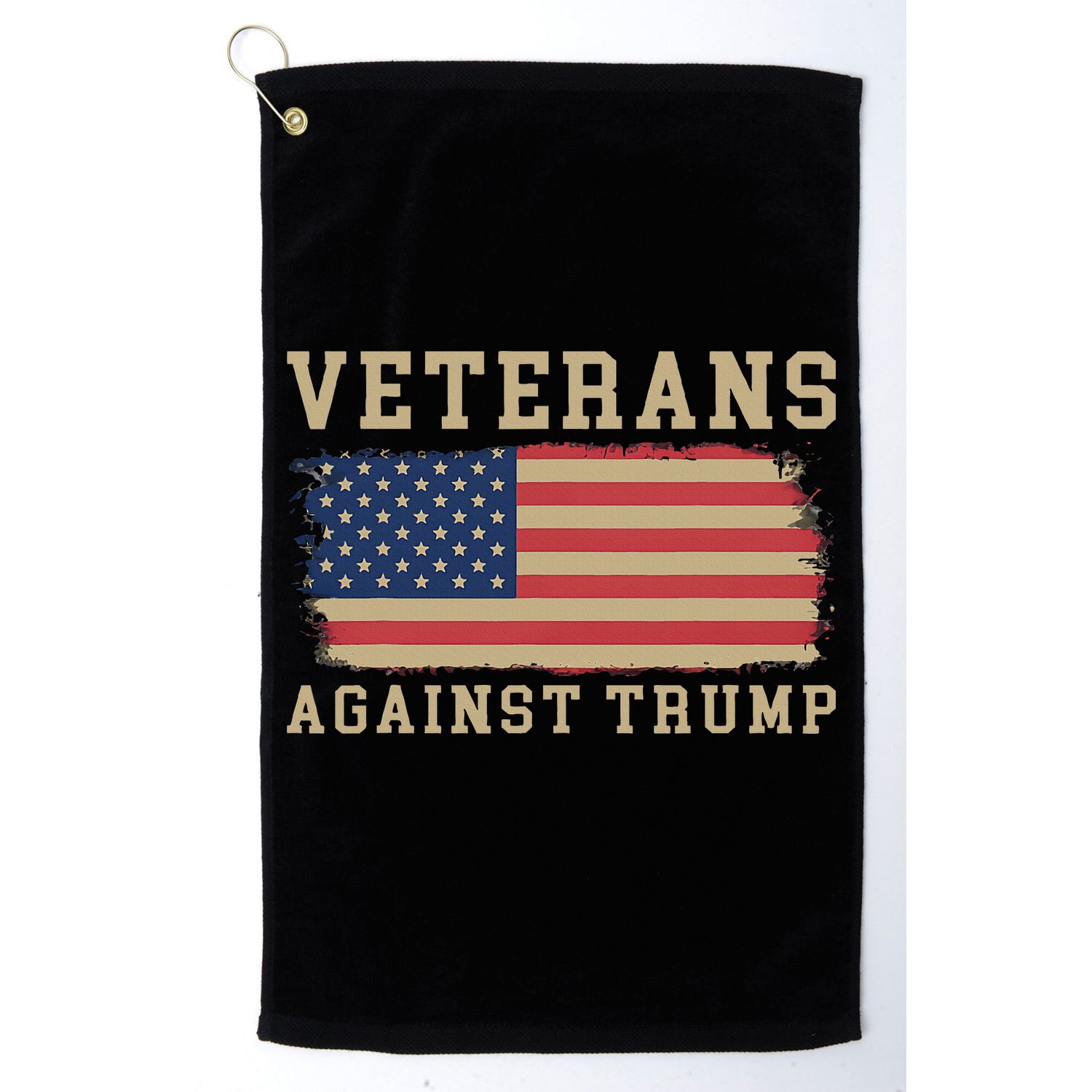 Veterans Against Trump Vintage Usa American Flag Military Golf Towel