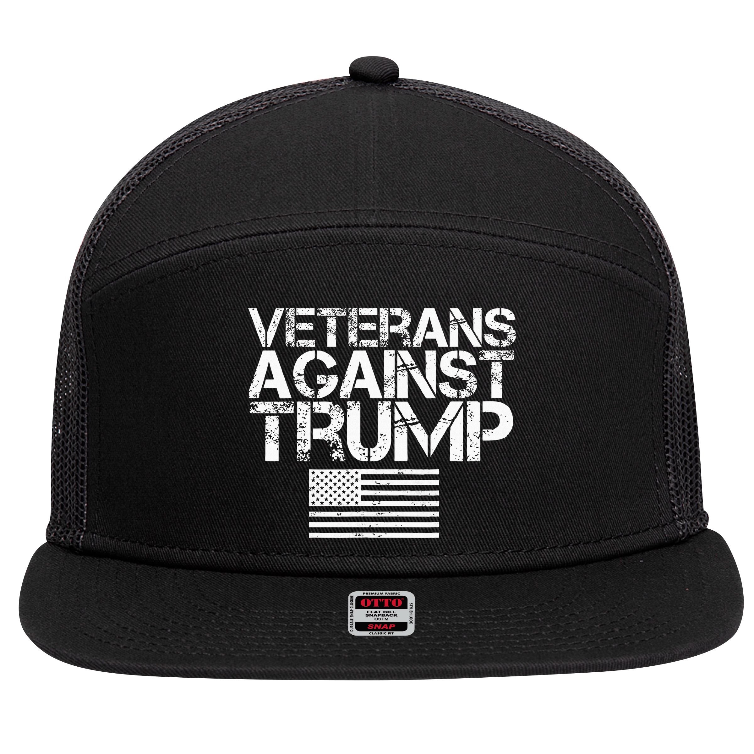 Veterans Against Trump  7 Panel Mesh Trucker Snapback Hat