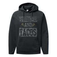 Volleyball and Tacos Funny Taco Distressed Foodie Performance Fleece Hoodie