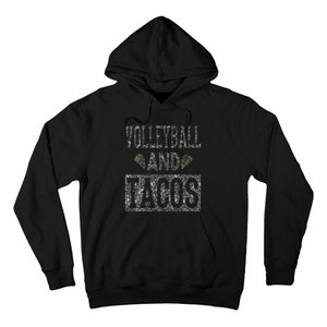 Volleyball and Tacos Funny Taco Distressed Foodie Hoodie