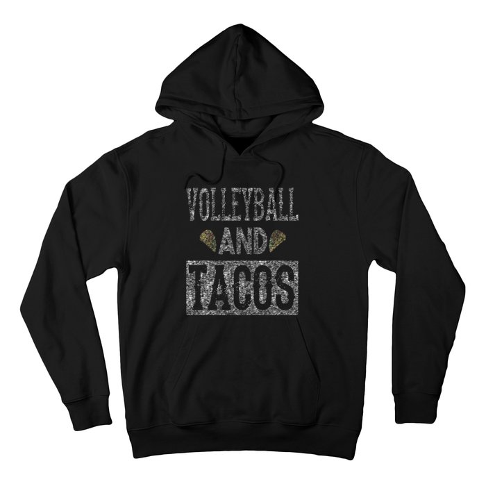 Volleyball and Tacos Funny Taco Distressed Foodie Hoodie