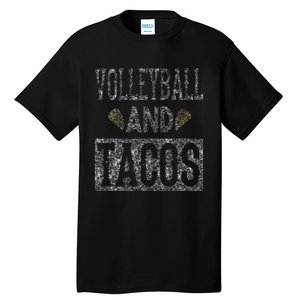 Volleyball and Tacos Funny Taco Distressed Foodie Tall T-Shirt