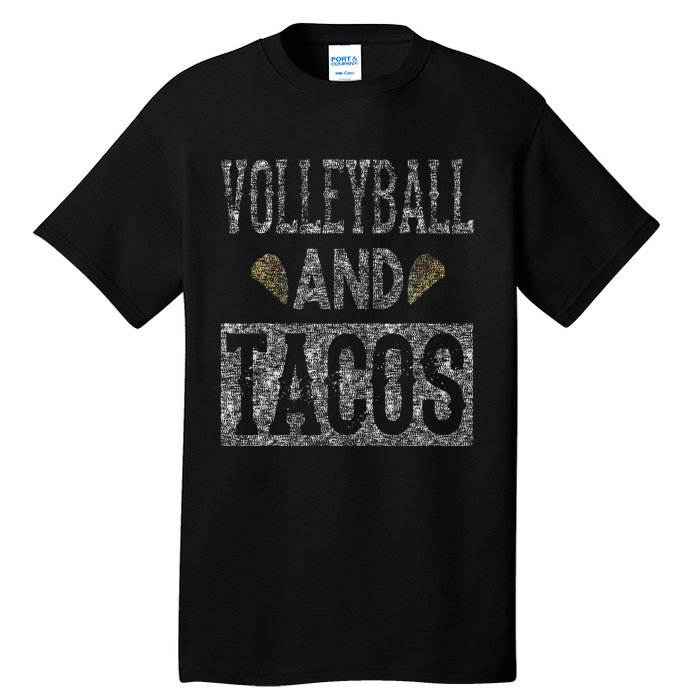 Volleyball and Tacos Funny Taco Distressed Foodie Tall T-Shirt