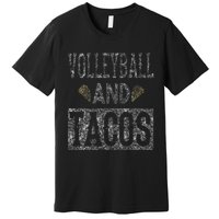 Volleyball and Tacos Funny Taco Distressed Foodie Premium T-Shirt