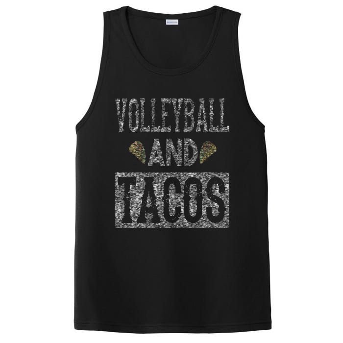 Volleyball and Tacos Funny Taco Distressed Foodie PosiCharge Competitor Tank