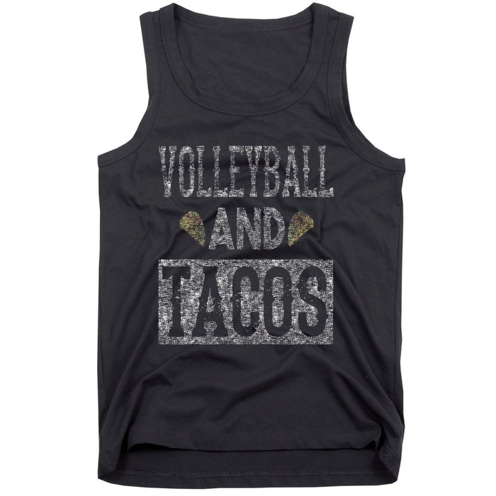 Volleyball and Tacos Funny Taco Distressed Foodie Tank Top