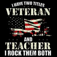 Veteran And Teacher And I Rock Them Both Funny Fathers Day Drawstring Bag