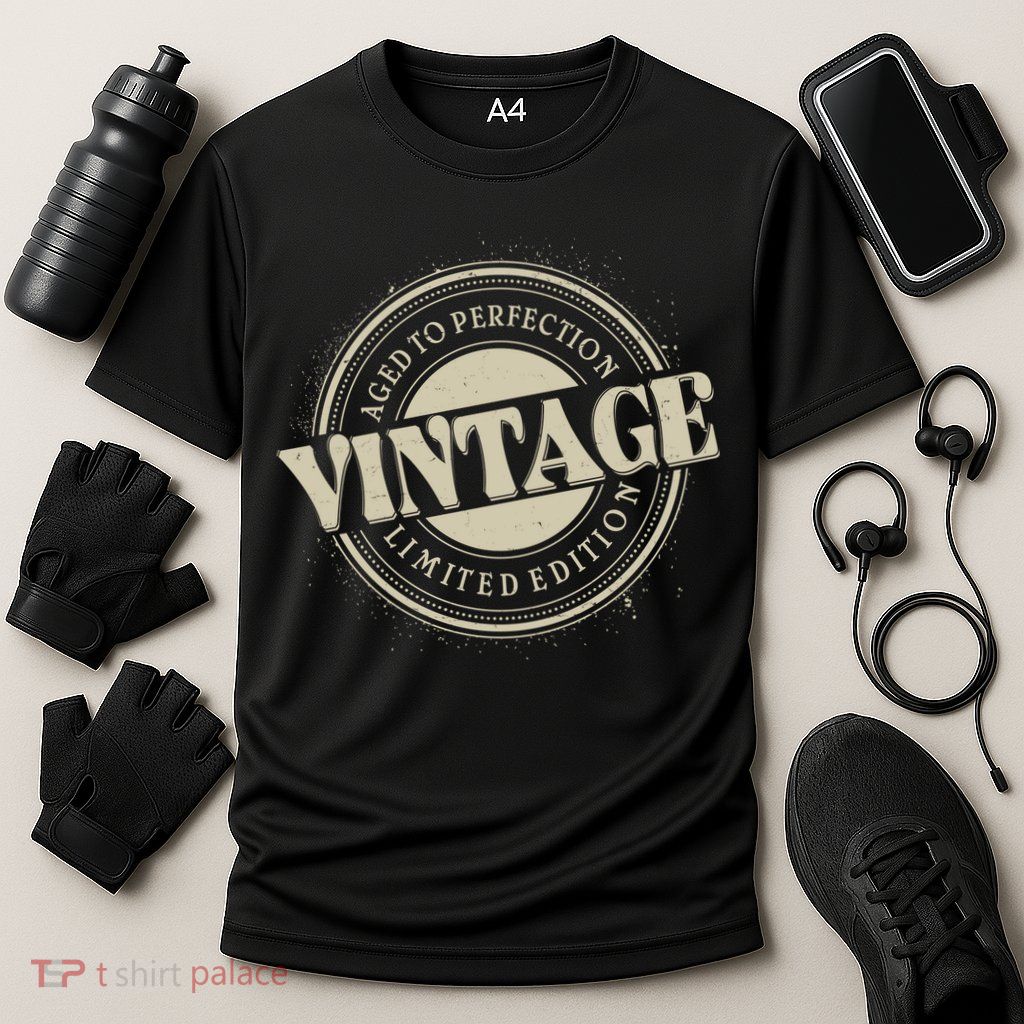 Vintage Age To Perfection Limited Edition Stamp Emblem Performance Shirt