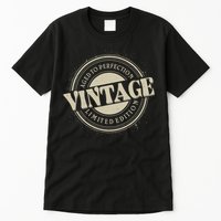 Vintage Age To Perfection Limited Edition Stamp Emblem Tall T-Shirt