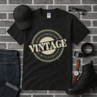 Vintage Age To Perfection Limited Edition Stamp Emblem Tall T-Shirt