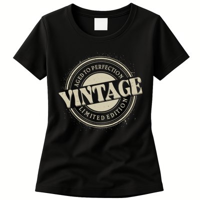 Vintage Age To Perfection Limited Edition Stamp Emblem Womens T-Shirt