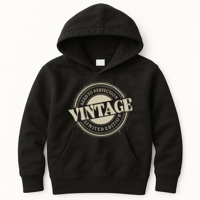 Vintage Age To Perfection Limited Edition Stamp Emblem Kids Hoodie