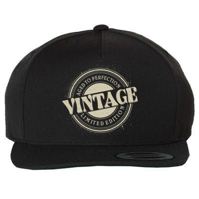 Vintage Age To Perfection Limited Edition Stamp Emblem Wool Snapback Cap