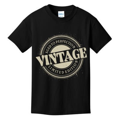 Vintage Age To Perfection Limited Edition Stamp Emblem Kids T-Shirt