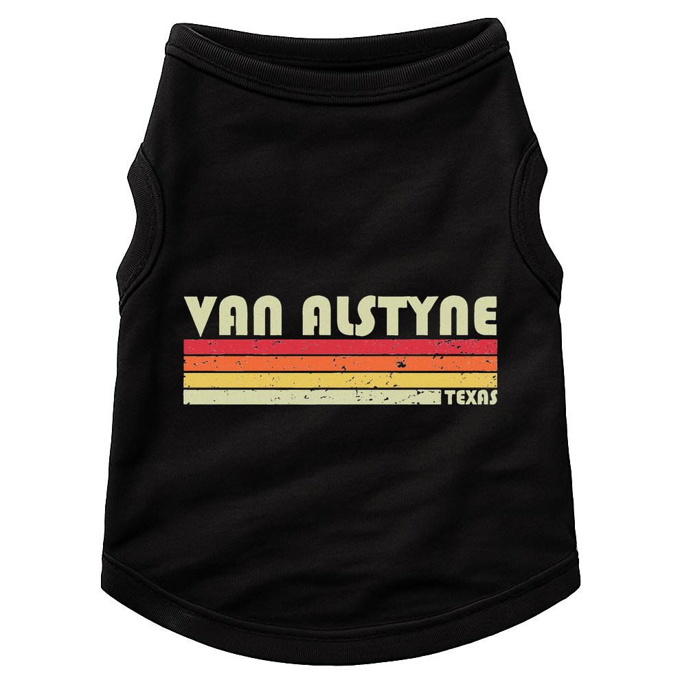 Van Alstyne Tx Texas Funny City Home Root Gift Retro 70s 80s Doggie Tank
