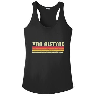 Van Alstyne Tx Texas Funny City Home Root Gift Retro 70s 80s Ladies PosiCharge Competitor Racerback Tank