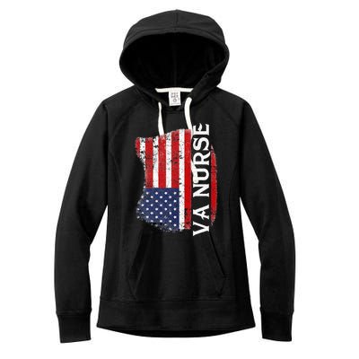 Veteran American Usa Flag Va Nurse Women's Fleece Hoodie