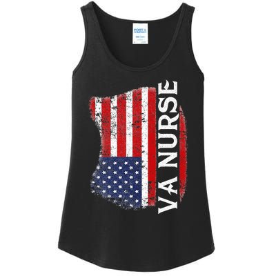 Veteran American Usa Flag Va Nurse Ladies Essential Tank