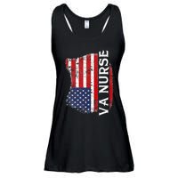 Veteran American Usa Flag Va Nurse Ladies Essential Flowy Tank