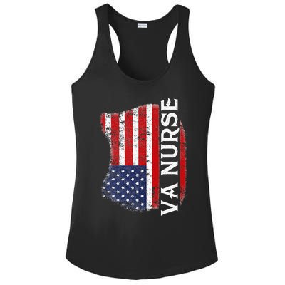 Veteran American Usa Flag Va Nurse Ladies PosiCharge Competitor Racerback Tank