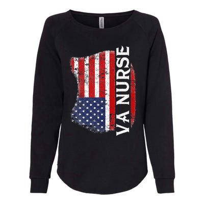 Veteran American Usa Flag Va Nurse Womens California Wash Sweatshirt