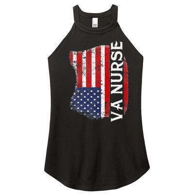 Veteran American Usa Flag Va Nurse Women's Perfect Tri Rocker Tank