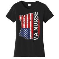 Veteran American Usa Flag Va Nurse Women's T-Shirt