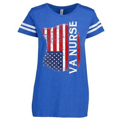 Veteran American Usa Flag Va Nurse Enza Ladies Jersey Football T-Shirt