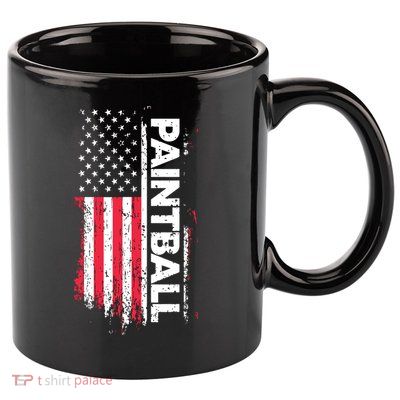 Vintage American USA Flag Cool Paintball 11oz C Handle Ceramic Mug