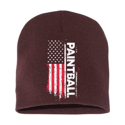 Vintage American USA Flag Cool Paintball Short Acrylic Beanie