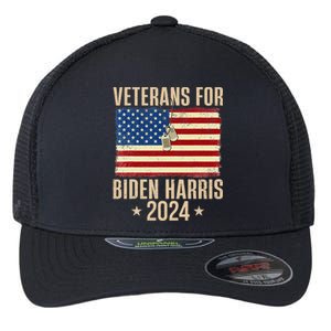 Veterans American Usa Flag Biden Harris 202 Flexfit Unipanel Trucker Cap