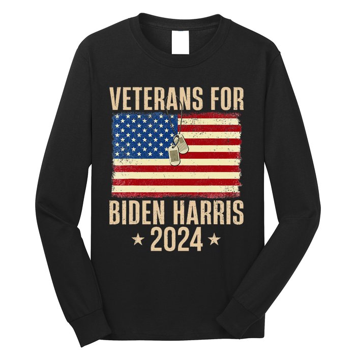 Veterans American Usa Flag Biden Harris 202 Long Sleeve Shirt