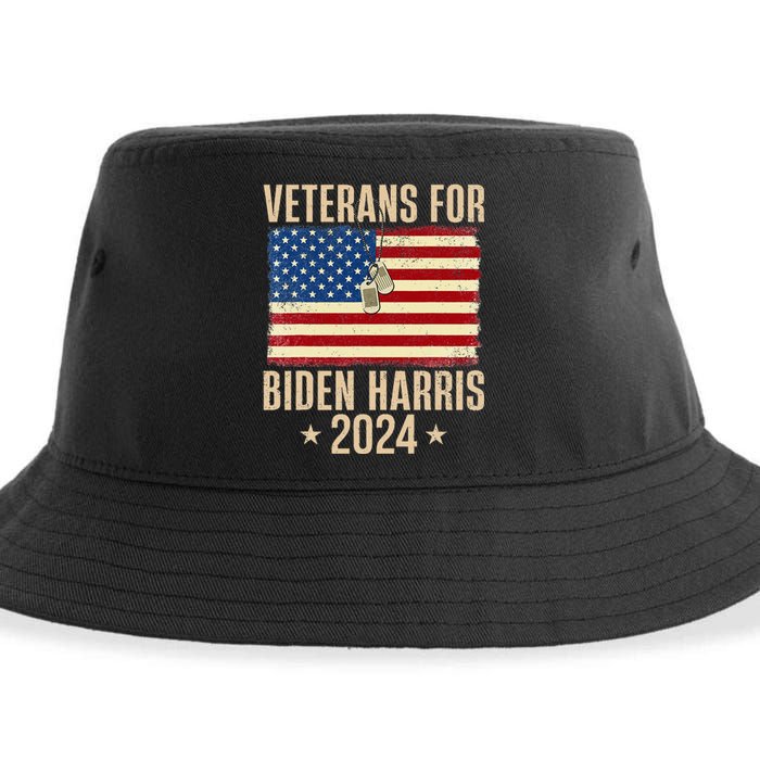 Veterans American Usa Flag Biden Harris 202 Sustainable Bucket Hat