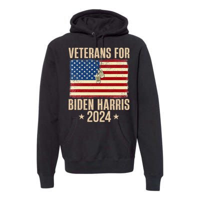 Veterans American Usa Flag Biden Harris 202 Premium Hoodie