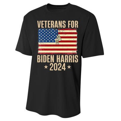 Veterans American Usa Flag Biden Harris 202 Performance Sprint T-Shirt