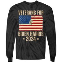 Veterans American Usa Flag Biden Harris 202 Tie-Dye Long Sleeve Shirt