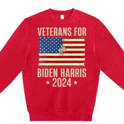 Veterans American Usa Flag Biden Harris 202 Premium Crewneck Sweatshirt