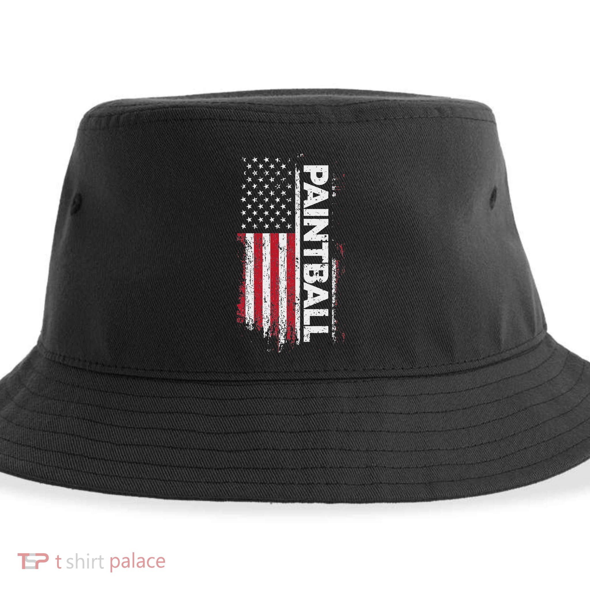Vintage American Usa Flag Cool Paintball Sustainable Bucket Hat