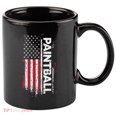Vintage American Usa Flag Cool Paintball 11oz C Handle Ceramic Mug