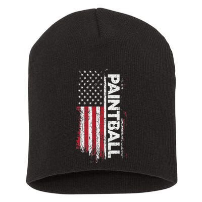 Vintage American Usa Flag Cool Paintball Short Acrylic Beanie