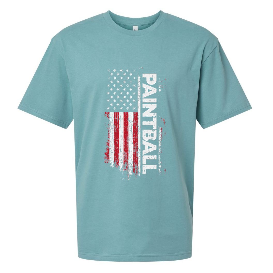 Vintage American Usa Flag Cool Paintball Sueded Cloud Jersey T-Shirt