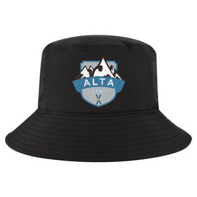 Vintage Alta Utah Illustration Retro Logo Ski Cool Comfort Performance Bucket Hat