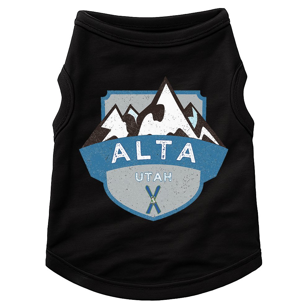 Vintage Alta Utah Illustration Retro Logo Ski Doggie Tank