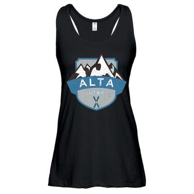 Vintage Alta Utah Illustration Retro Logo Ski Ladies Essential Flowy Tank