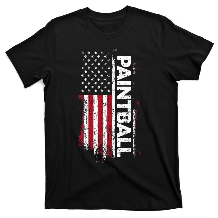 Vintage American Usa Flag Cool Paintball T-Shirt