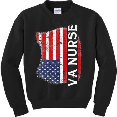 Veteran American USA Flag VA Nurse Kids Sweatshirt