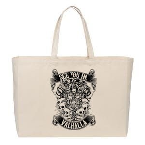 Viking Axe Valhalla Cotton Canvas Jumbo Tote