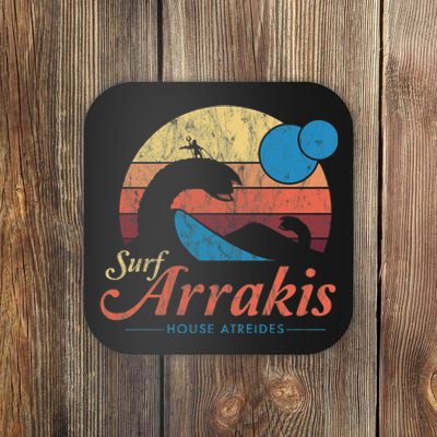 Visit Arrakis Vintage Distressed Surf Coaster